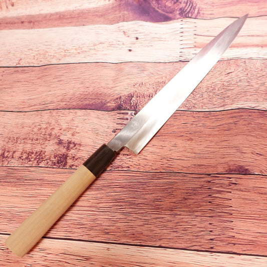 MISONO Yanagiba Messer, geschärft, Sashimi Messer, einschneidig, Stahl, Misono Besteck, fast unbenutzt