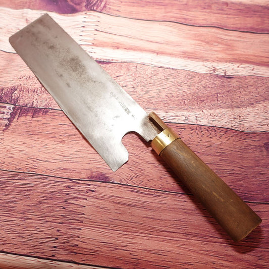 Echizen Yamada Premium Menkiri Knife, Sharpened, Double-edged, Steel, Hand-forged, Soba-kiri