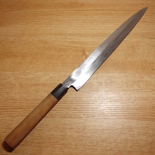 Wakakusa Yanagiba Knife, Sharpened, 10 Sun, Sashimi, Water Buffalo Horn Handle, Single-edged