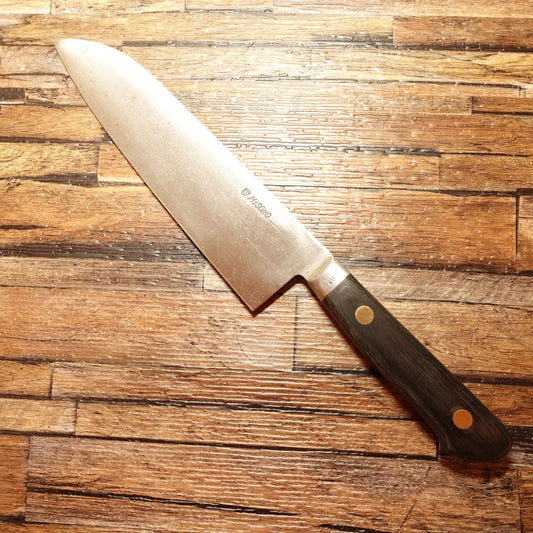 Couteau Santoku Misono, aiguisé, couteau tout usage, qualité spéciale Fukuichi, double tranchant, acier, 211