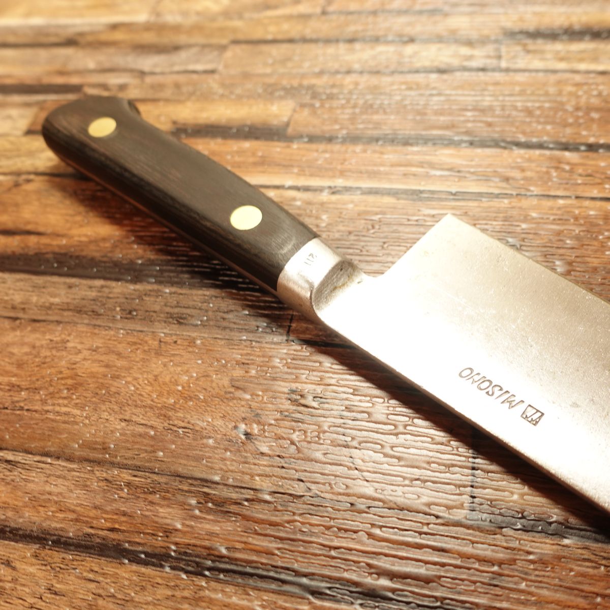 Couteau Santoku Misono, aiguisé, couteau tout usage, qualité spéciale Fukuichi, double tranchant, acier, 211