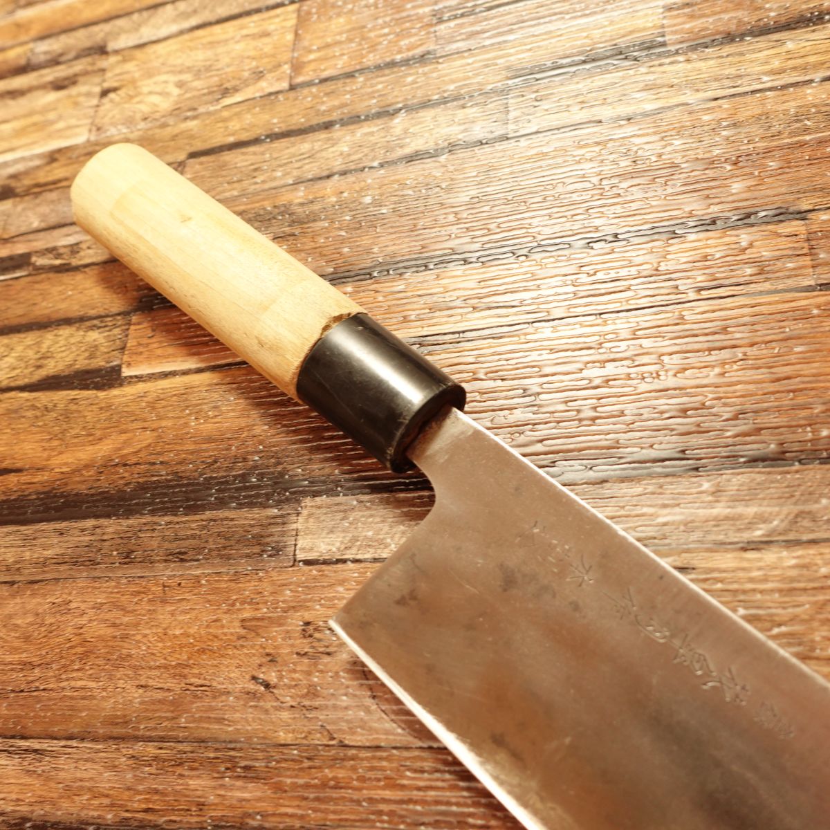 Hana Satsuki Nakiri Knife, Sharpened, Hon-Warikomi, 3-layered, Double-edged, Japanese Knife, Thin Blade, Vegetable Knife