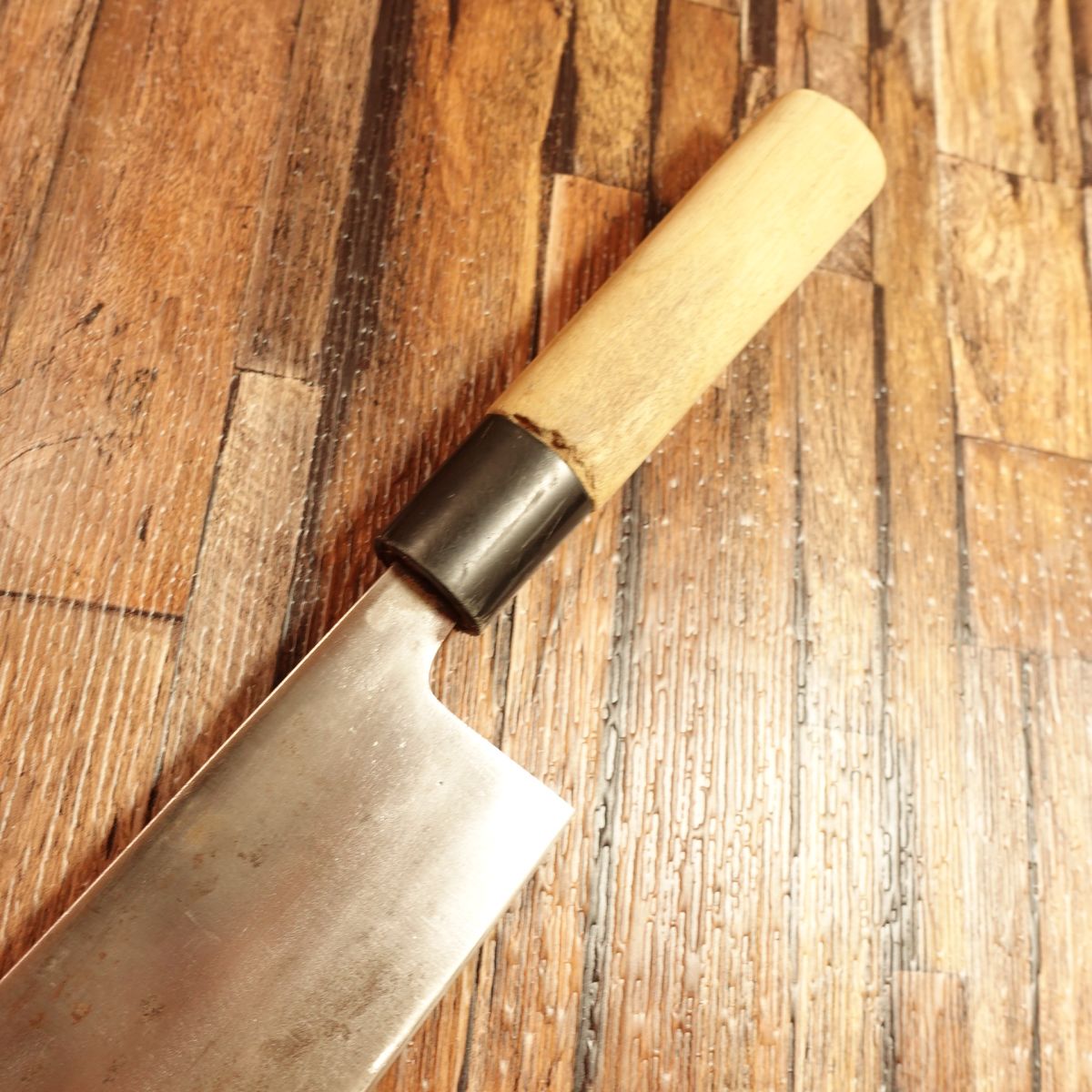 Hana Satsuki Nakiri Knife, Sharpened, Hon-Warikomi, 3-layered, Double-edged, Japanese Knife, Thin Blade, Vegetable Knife