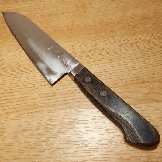 Couteau Santoku Takahisa, aiguisé, couteau tout usage, Gyuto, Hon-Warikomi, couteau occidental, à double tranchant