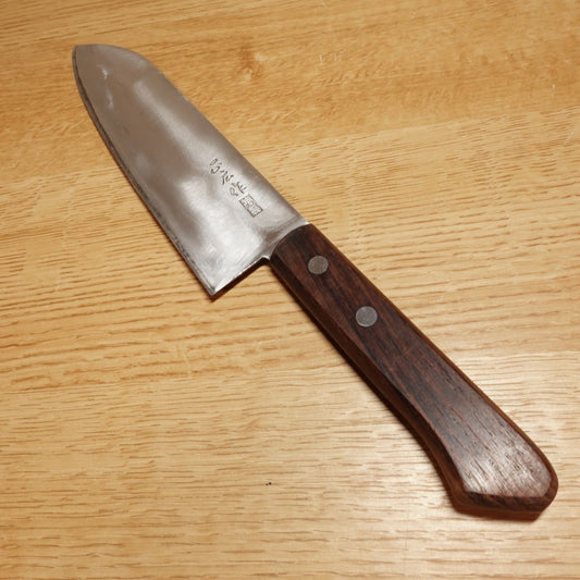 Couteau Santoku de Masahiro, aiguisé, polyvalent, couteau occidental, à double tranchant, spécial Hon-Warikomi