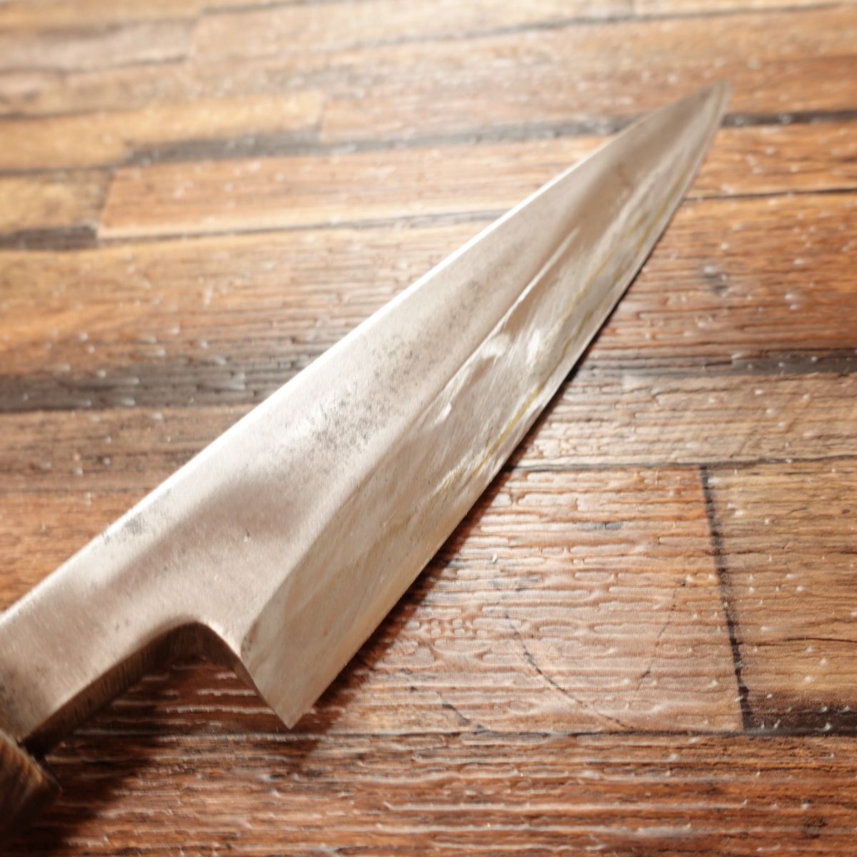 Shoujiki Deba Knife, Sharpened, Ai-Deba, Water Buffalo Horn Handle, Shojiki