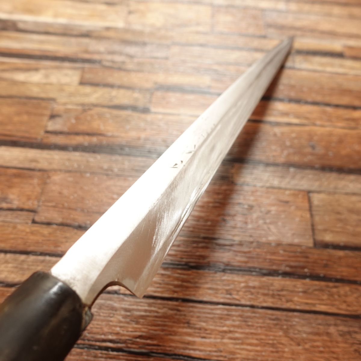 Yanagiba Knife, Sharpened, Sashimi Knife, 9 Sun, Water Buffalo Horn Handle, Engravings Erased by Maintenance, Well Maintained