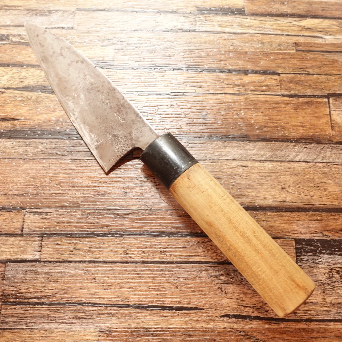 Tosa Yasuki Steel Aogami Santoku Allzweckmesser, geschärft, Deba, zweischneidig