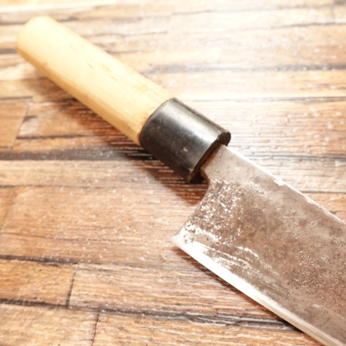 Tosa Yasuki Steel Aogami Santoku Allzweckmesser, geschärft, Deba, zweischneidig