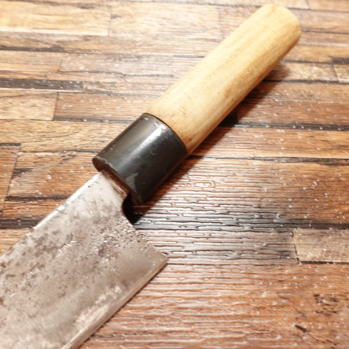 Tosa Yasuki Steel Aogami Santoku Allzweckmesser, geschärft, Deba, zweischneidig