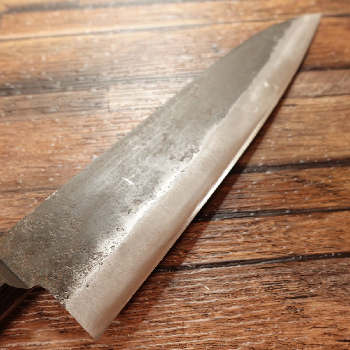 Sanmaiuchi, 3-layerd Santoku Knife, Sharpened, All-purpose Knife, Black Forged, Steel, Nearly Unused, With Box