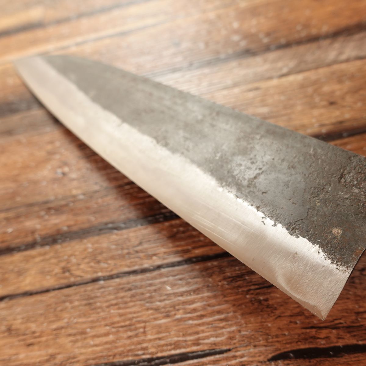 Sanmaiuchi, 3-layerd Santoku Knife, Sharpened, All-purpose Knife, Black Forged, Steel, Nearly Unused, With Box