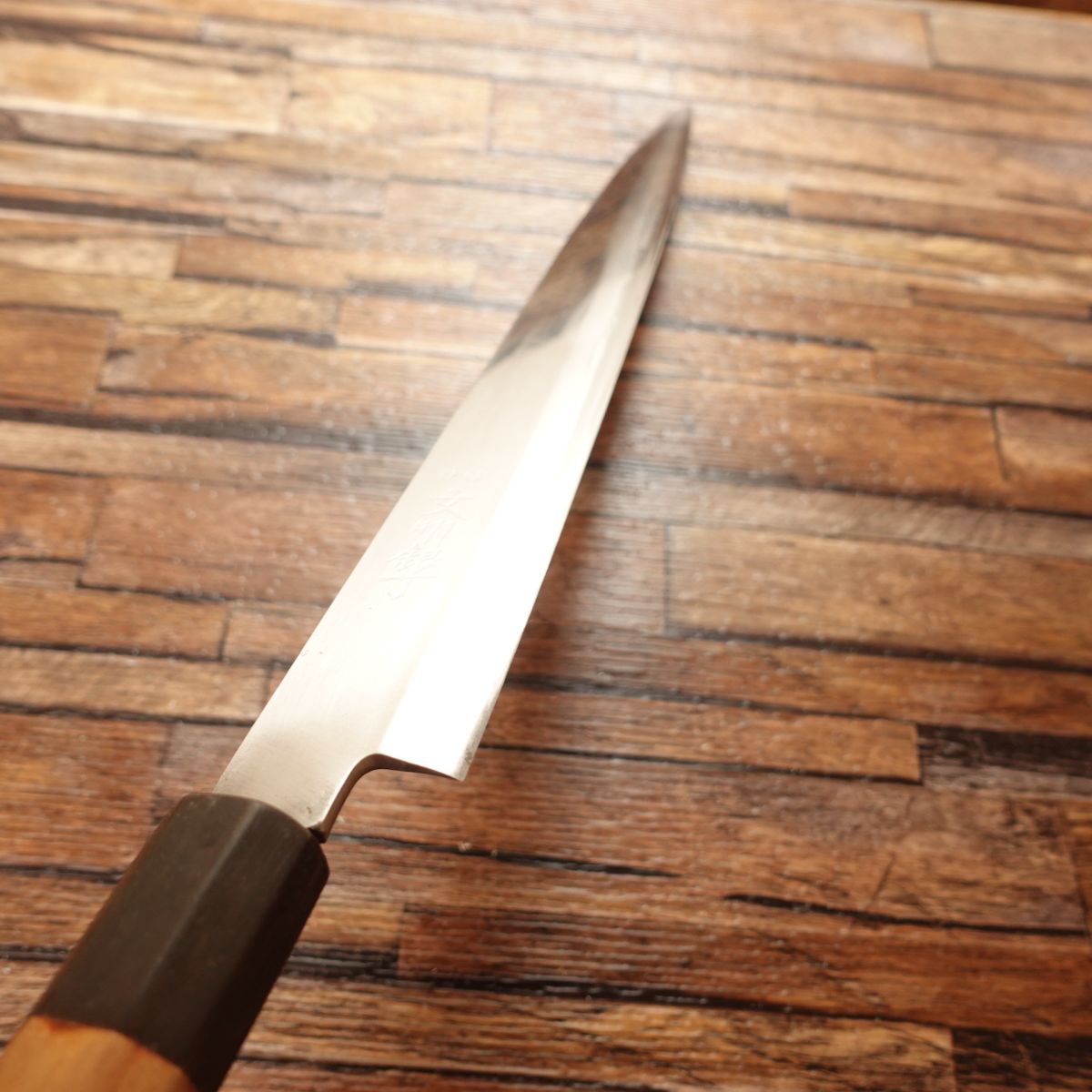 Bunmei Gincho Yanagiba Knife, Sharpened, Sashimi Knife, Water Buffalo Octagonal Handle, 340mm, Stainless Steel