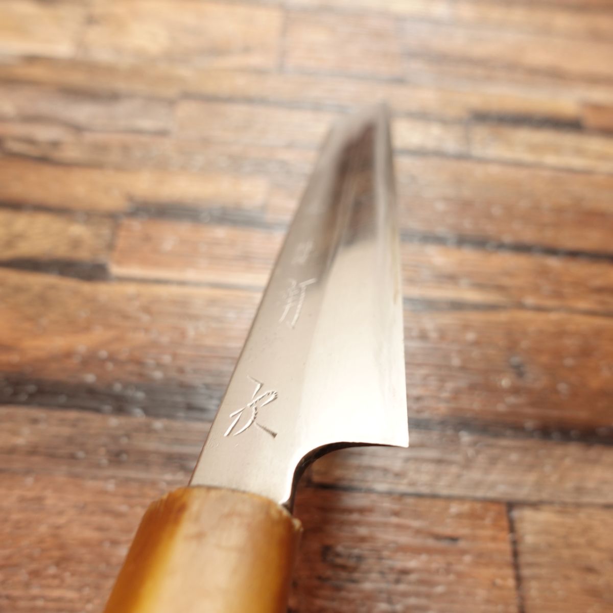 Aritsugu Mukimono Knife, Sharpened, Water Buffalo Horn Handle, Rhomboid Shape, Single-edged, Steel