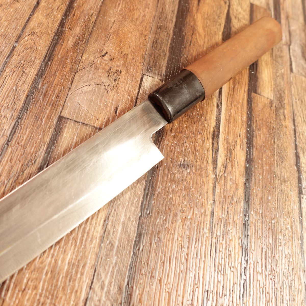 Katsuhiro Yanagiba Knife, Sharpened, Sashimi Knife, Double-edged, With Sharpness Sticker