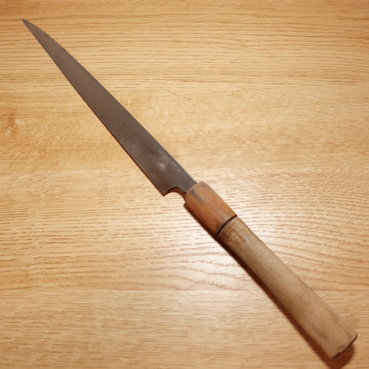 Masamoto Yanagiba Knife, Sharpened, Sashimi Knife, 9 Sun, Water Buffalo Horn Handle, Hideyoshi, Single-edged