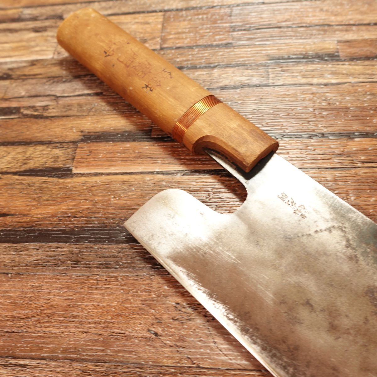 Hirotomo Menkiri Knife, Sharpened, Soba Cutter, Black Forged, Double-edged, Steel