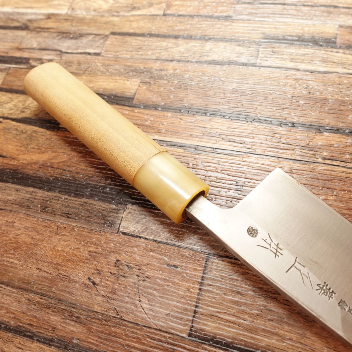 Tsukiji Masamoto Deba Knife, Sharpened, White Water Buffalo Horn Handle, With Wooden Sheath, Steel