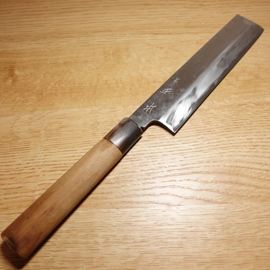 Masamoto Usuba-Messer, geschärft, Griff aus Wasserbüffelhorn, Hidemasa, einschneidig, japanisches Messer, Nakiri