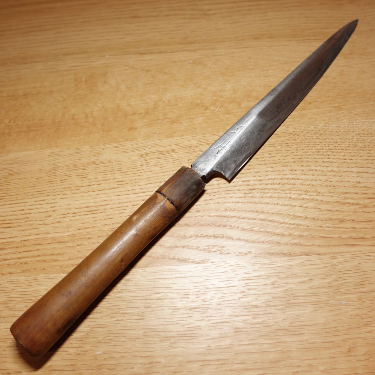 Masamoto Yanagiba Messer, geschärft, Sashimi-Messer, Griff aus Wasserbüffelhorn, japanisches Messer, einschneidig