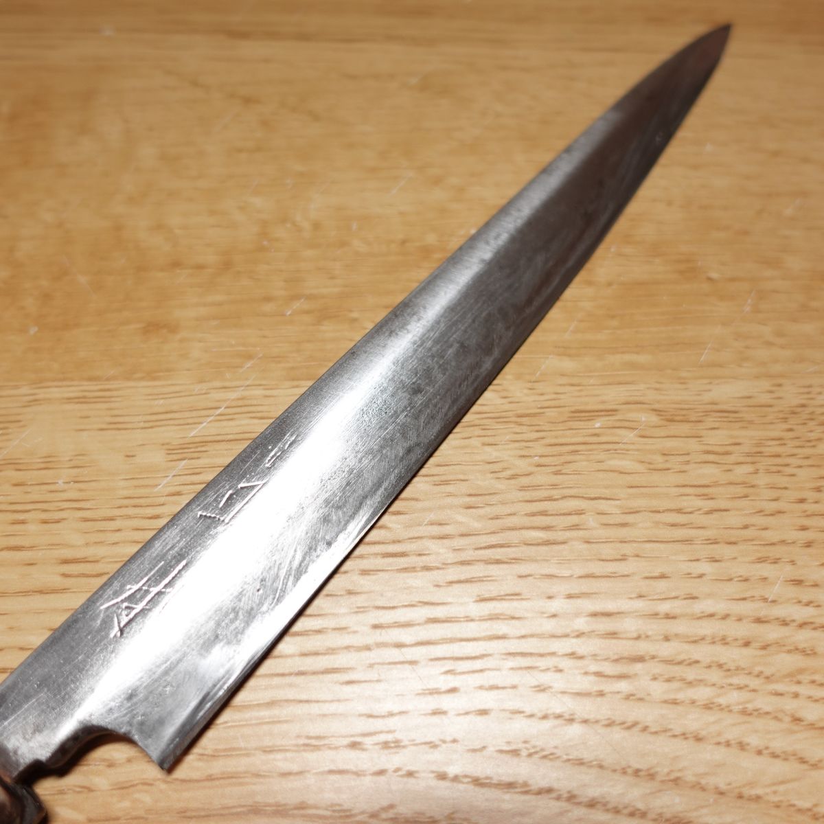 Masamoto Yanagiba Messer, geschärft, Sashimi-Messer, Griff aus Wasserbüffelhorn, japanisches Messer, einschneidig