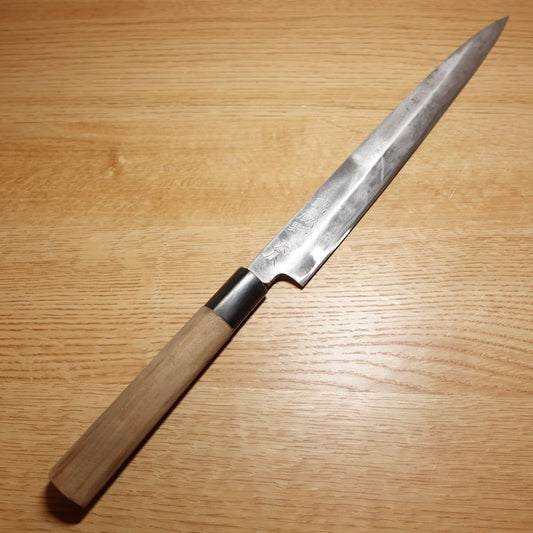 Musashino Kiya Yanagiba Knife, Sharpened, Sashimi Knife, Water Buffalo Horn Handle, Single-edged