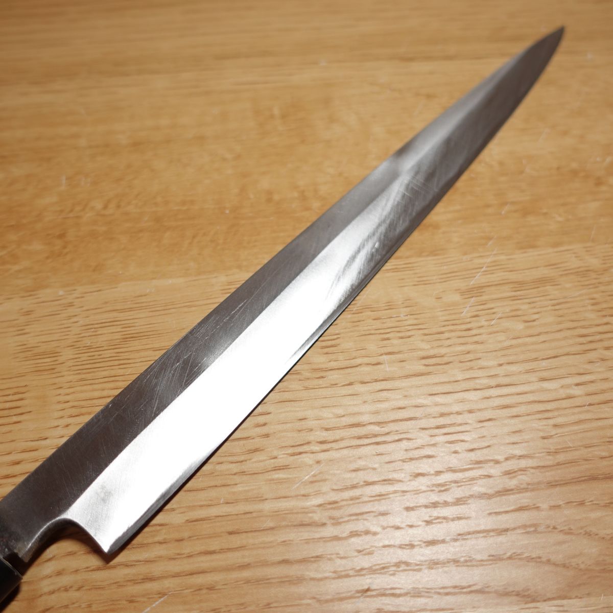 Shoujiki Yanagiba-Messer, geschärft, Sashimi-Messer, Griff aus Wasserbüffelhorn, einschneidig, japanisches Messer