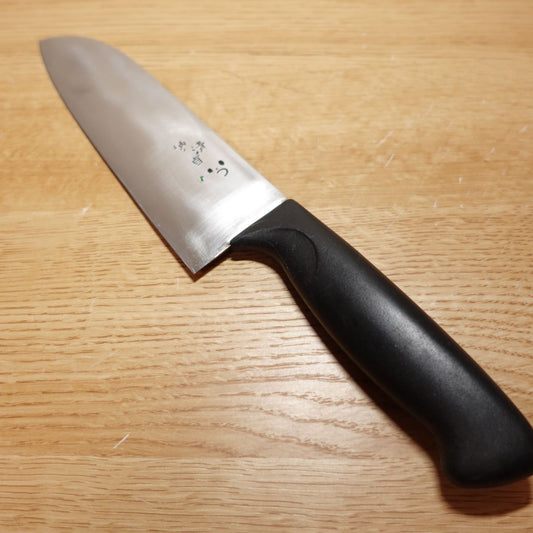 Couteau Santoku Sakai Kiyosada, aiguisé, couteau tout usage, acier inoxydable, simple, à double tranchant