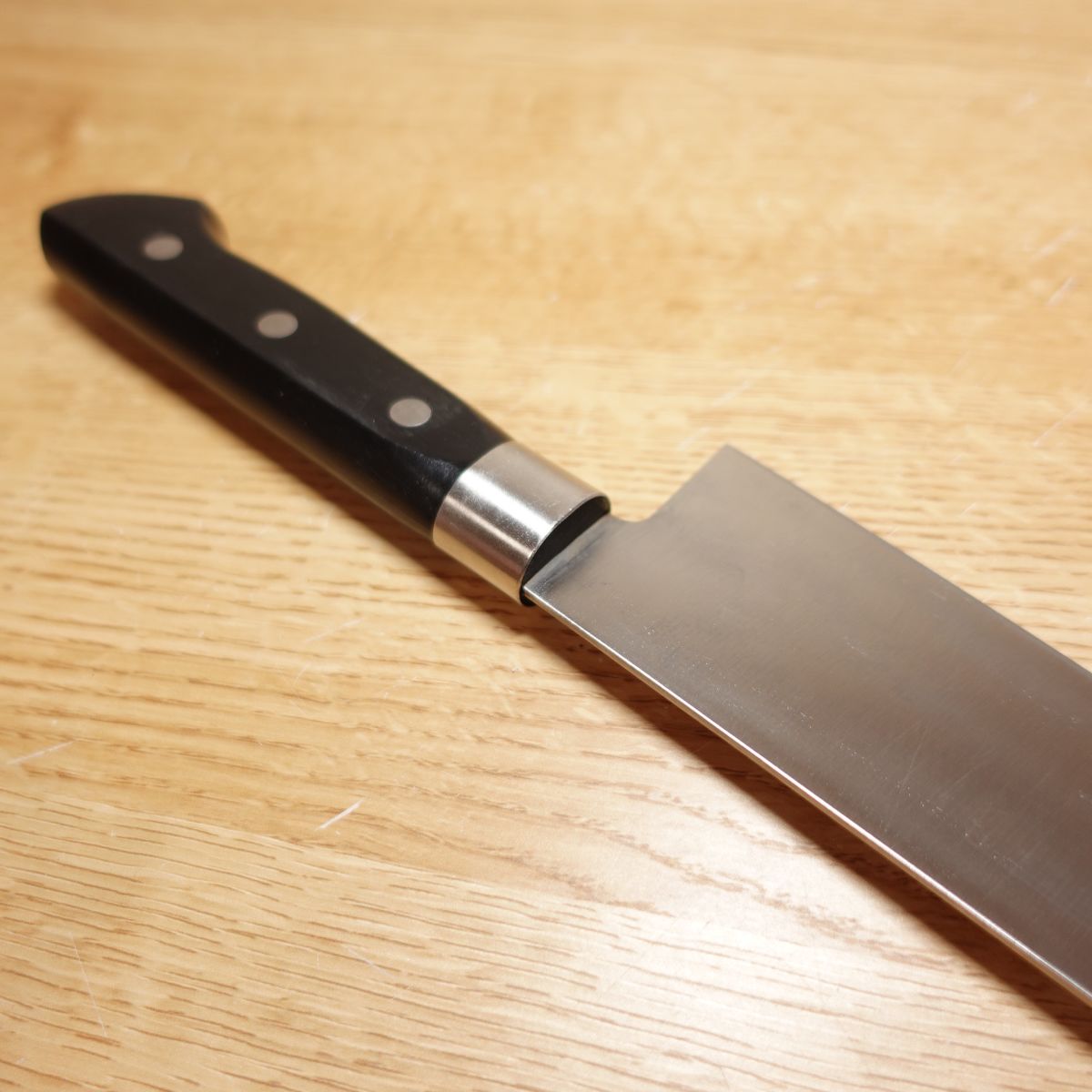 Couteau Santoku Narikuni Saku, aiguisé, couteau tout usage, à double tranchant, en acier inoxydable