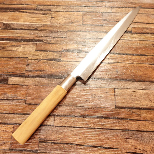 Miyabun Yanagiba Knife, Sharpened, Sashimi Knife, Steel, 8 Sun