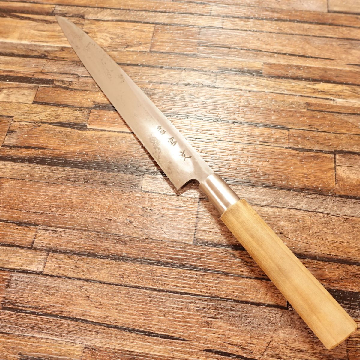 Miyabun Yanagiba Knife, Sharpened, Sashimi Knife, Steel, 8 Sun