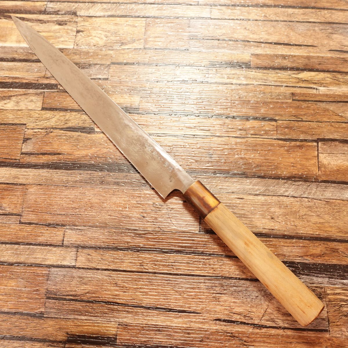 Sakai Takayuki Yanagiba Knife, Sharpened, Water Buffalo Horn Handle, Sashimi Knife, Mantetsu, Custom-made