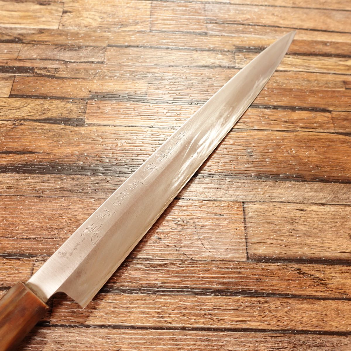 Sakai Takayuki Yanagiba Knife, Sharpened, Water Buffalo Horn Handle, Sashimi Knife, Mantetsu, Custom-made