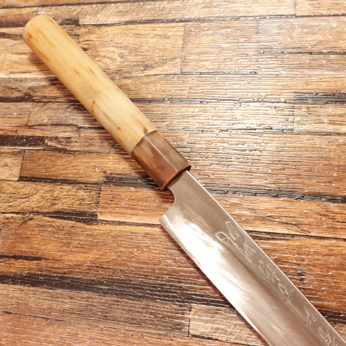 Sakai Takayuki Yanagiba Knife, Sharpened, Water Buffalo Horn Handle, Sashimi Knife, Mantetsu, Custom-made