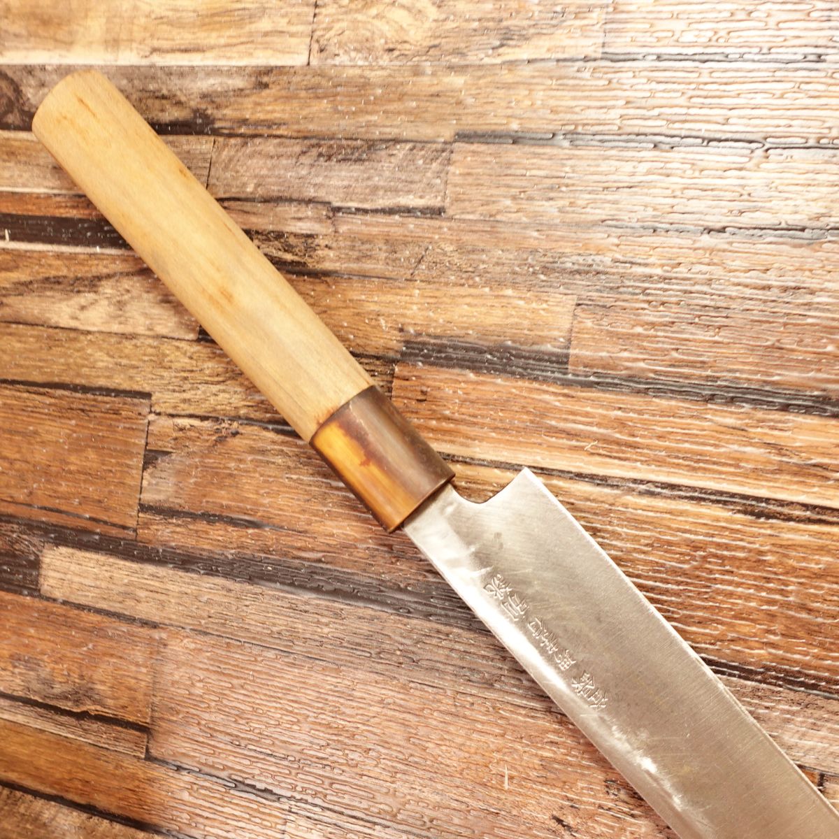 Sakai Takayuki Yanagiba Knife, Sharpened, Water Buffalo Horn Handle, Sashimi Knife, Mantetsu, Custom-made