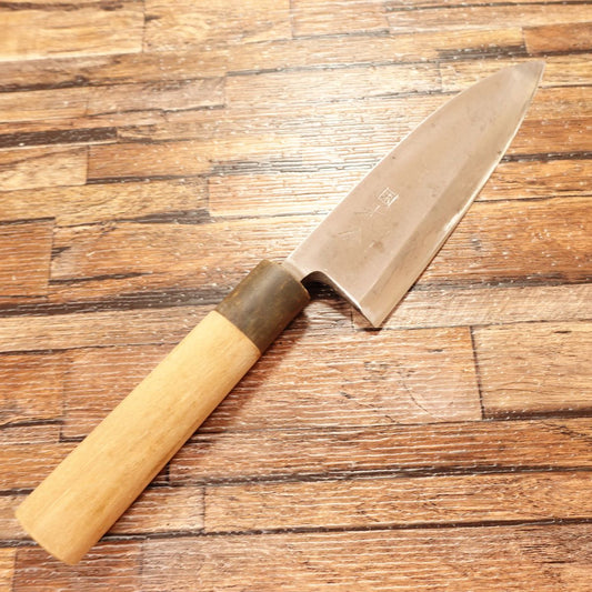 Kiya Deba Knife, Sharpened, Izutsuki, Water Buffalo Horn Handle