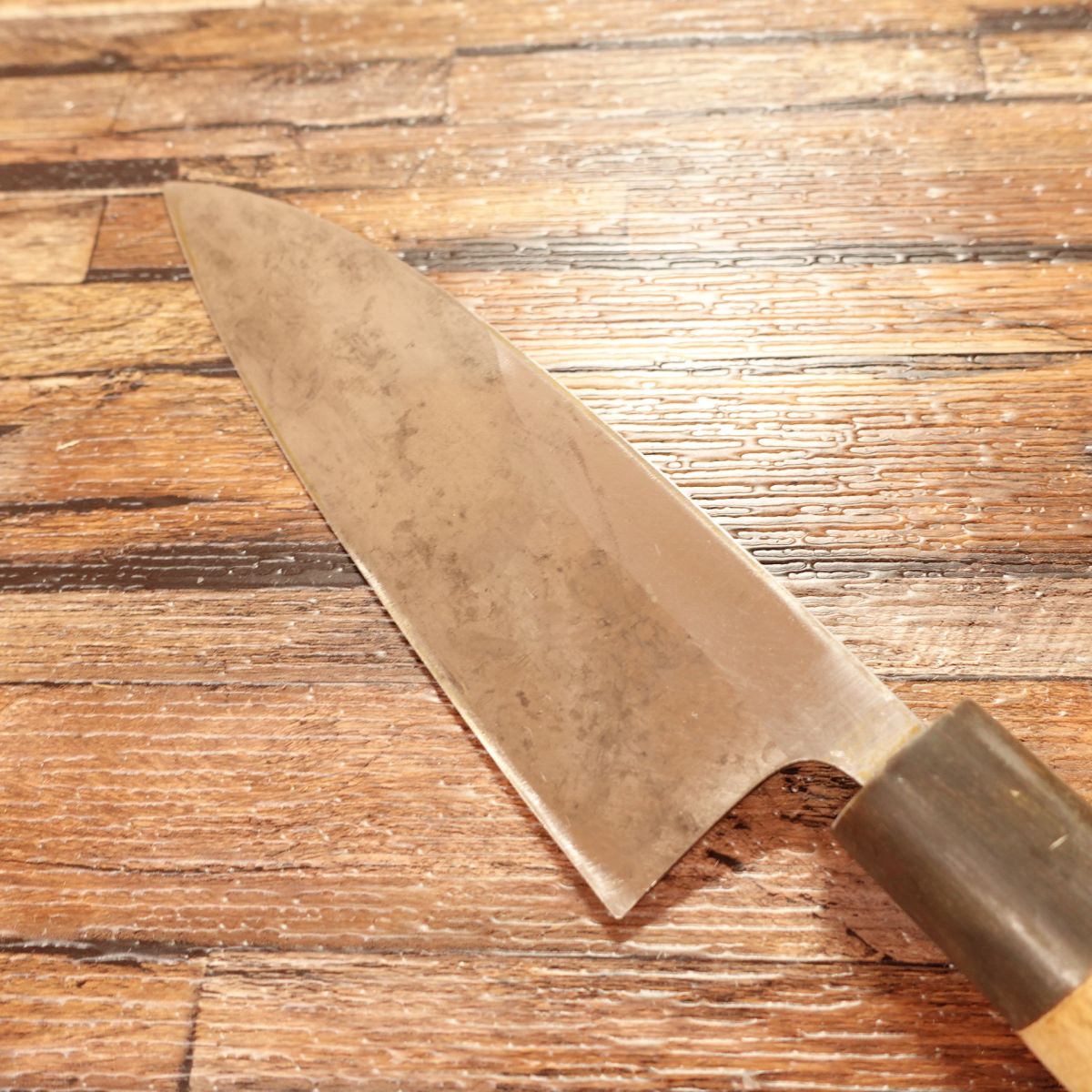 Kiya Deba Knife, Sharpened, Izutsuki, Water Buffalo Horn Handle