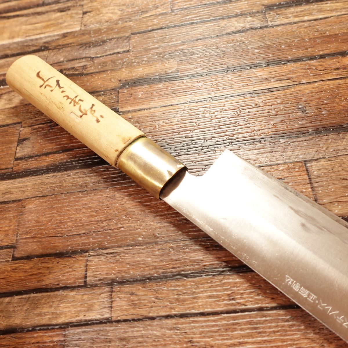 Stainless Steel Nakiri Knife, Sharpened, Thin Blade, Masakou Hon-Warikomi