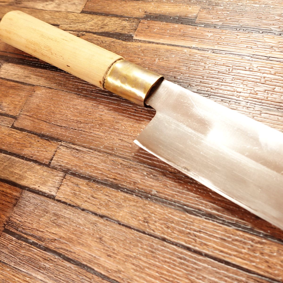 Stainless Steel Nakiri Knife, Sharpened, Thin Blade, Masakou Hon-Warikomi