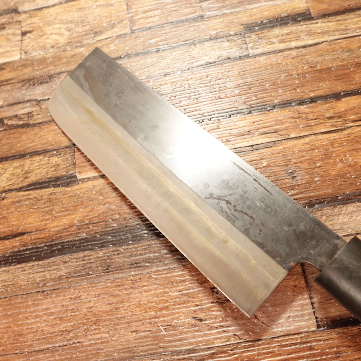 Yushun Nakiri Knife, Sharpened, Black-forged, Thin Blade, Black Coating, Nakiri