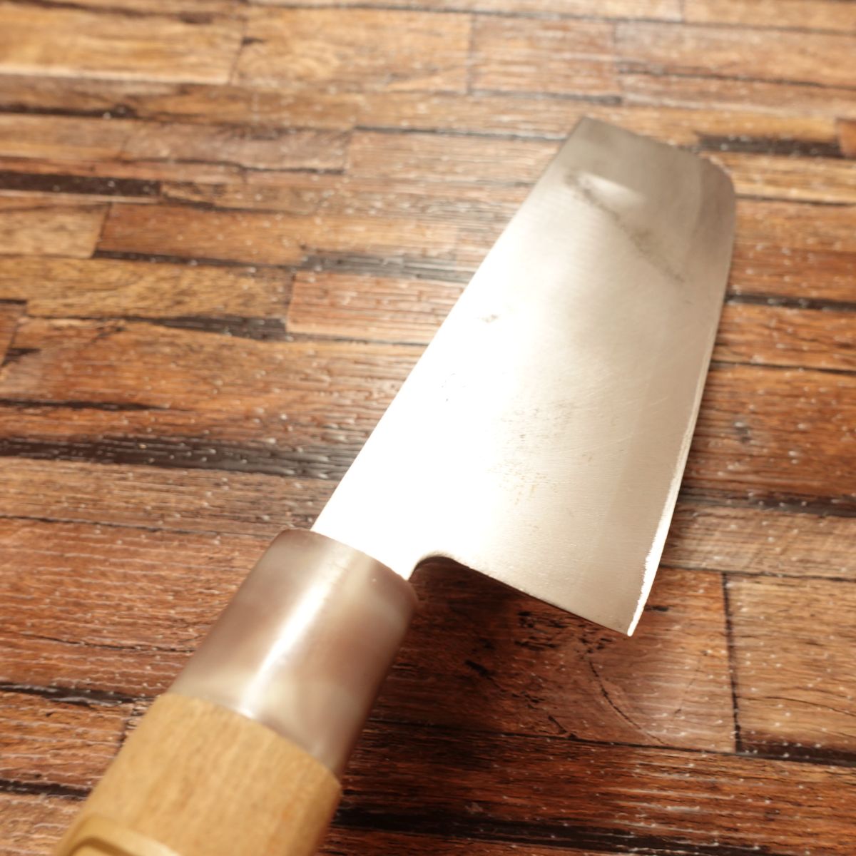 Teruhide Nakiri Knife, Sharpened, Marble Handle, Thin Blade, Nakiri