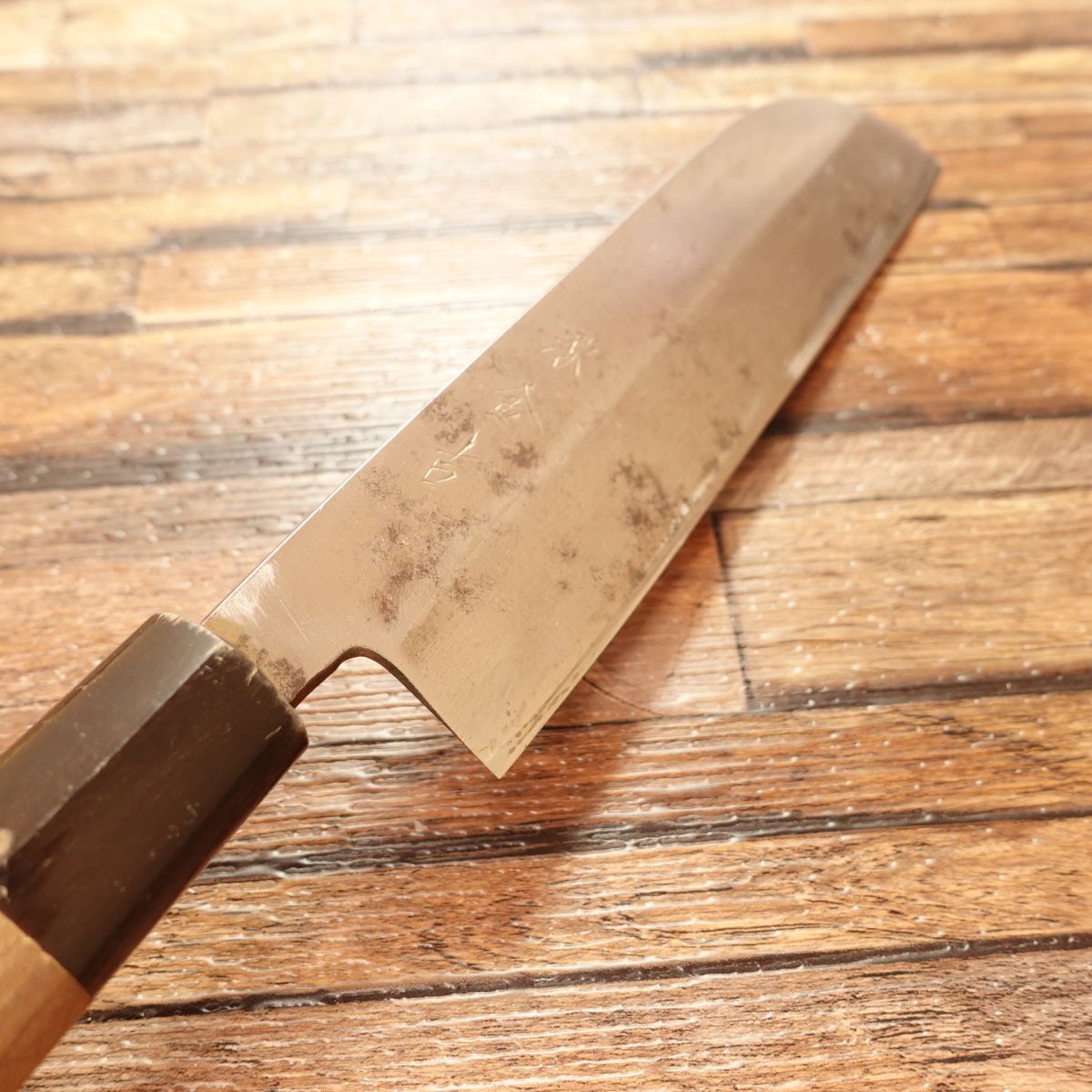 Minamoto Kaneyoshi Yagi Kamasukihaba Knife, Sharpened, Water Buffalo Horn Handle, Kyoto, Steel