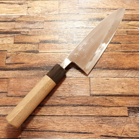 Kiya Deba Knife, Sharpened, Water Buffalo Handle, Izutsuki Kiya, 180mm, Handle Seal Included