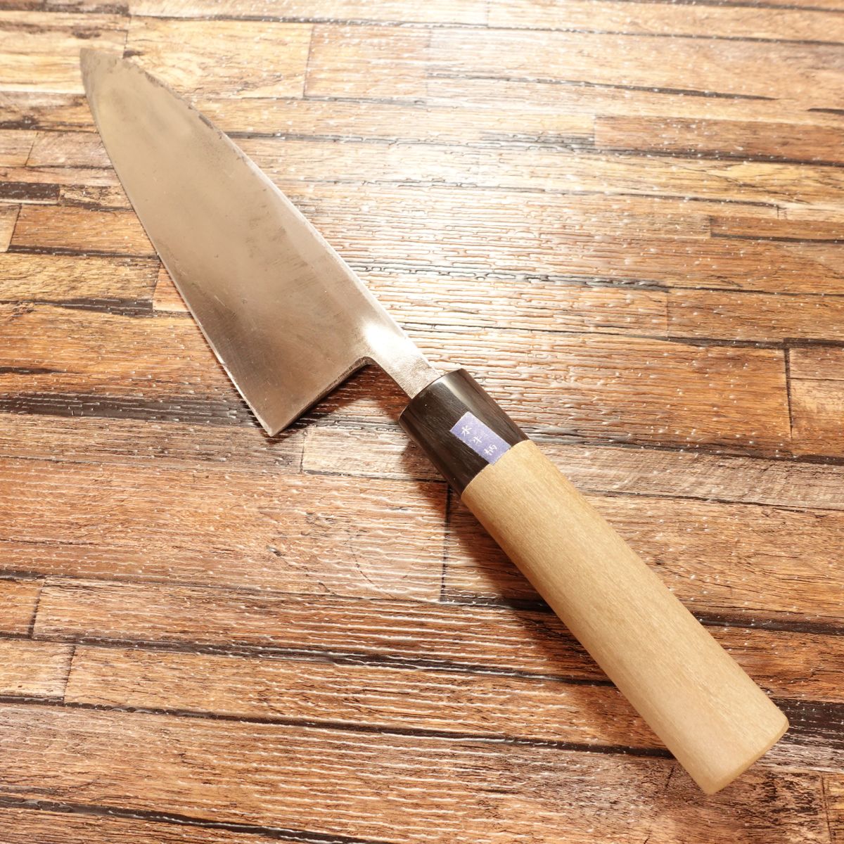 Kiya Deba Knife, Sharpened, Water Buffalo Handle, Izutsuki Kiya, 180mm, Handle Seal Included