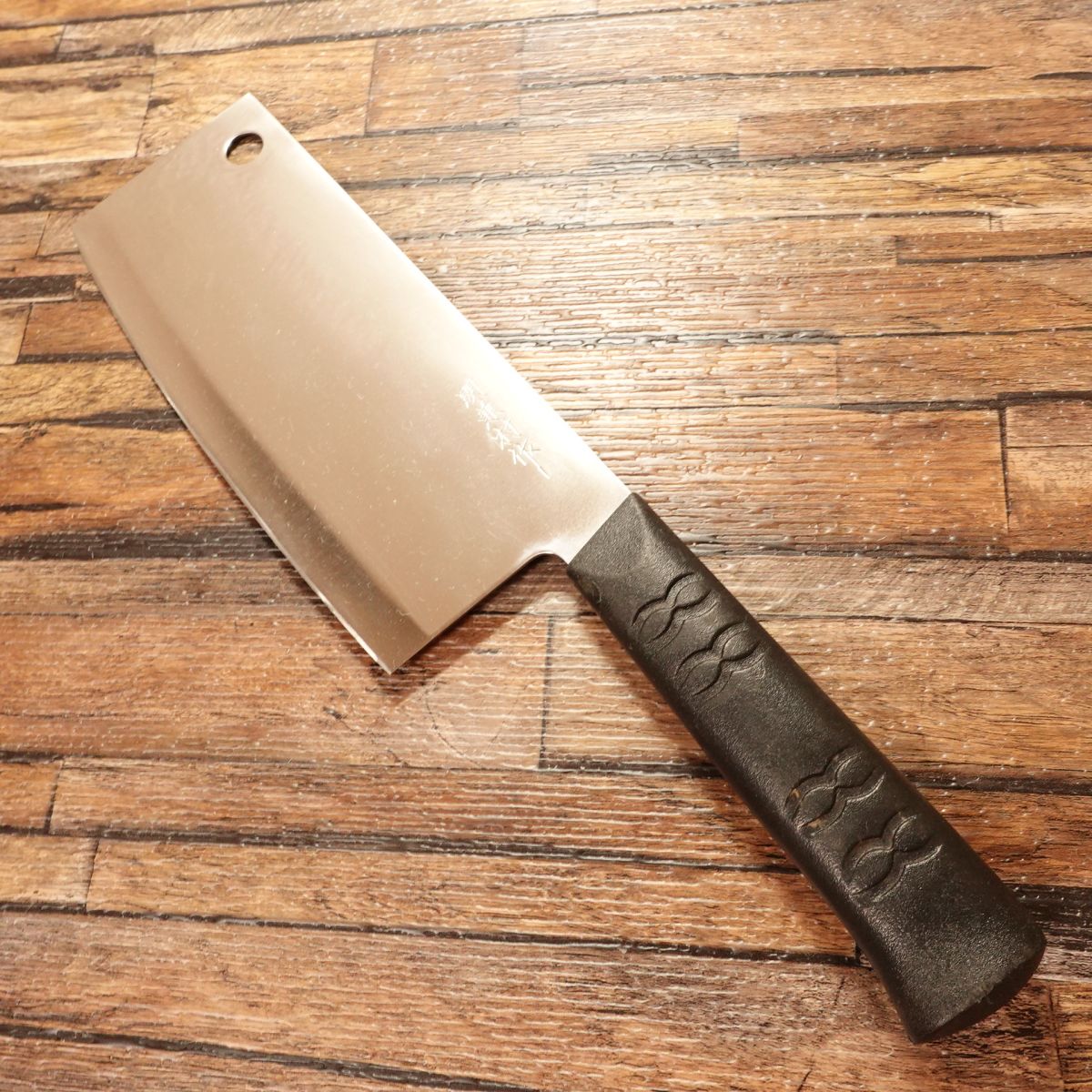 Seki Kanemura Chinese Cleaver, Sharpened, Double Bevel, Stainless Steel, Hooked Handle, 180mm