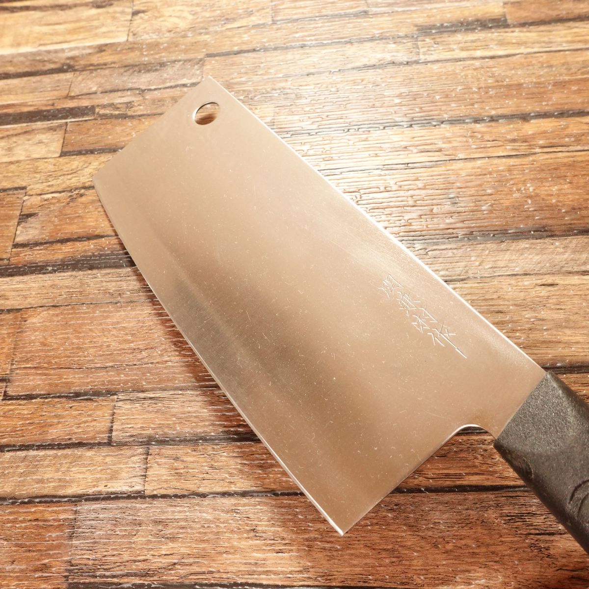 Seki Kanemura Chinese Cleaver, Sharpened, Double Bevel, Stainless Steel, Hooked Handle, 180mm