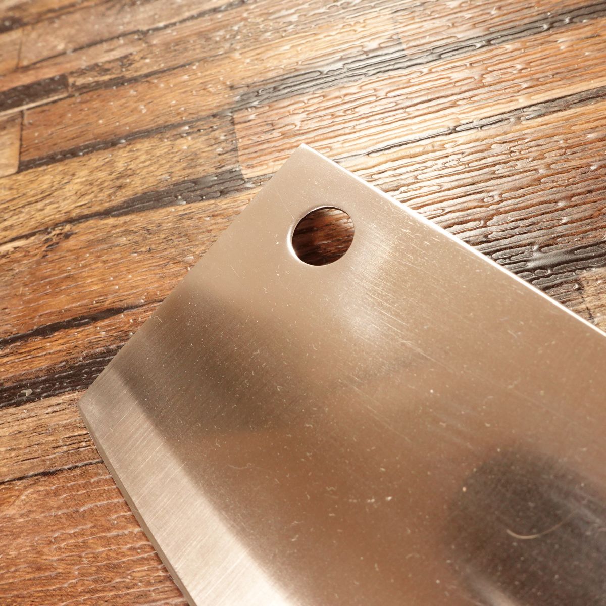 Seki Kanemura Chinese Cleaver, Sharpened, Double Bevel, Stainless Steel, Hooked Handle, 180mm