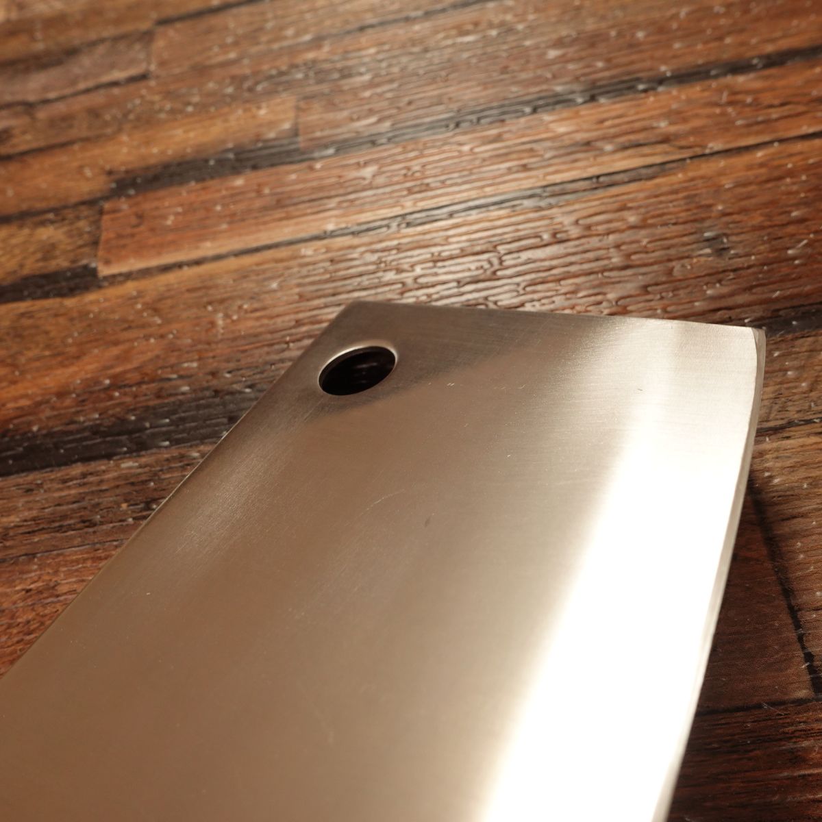 Seki Kanemura Chinese Cleaver, Sharpened, Double Bevel, Stainless Steel, Hooked Handle, 180mm