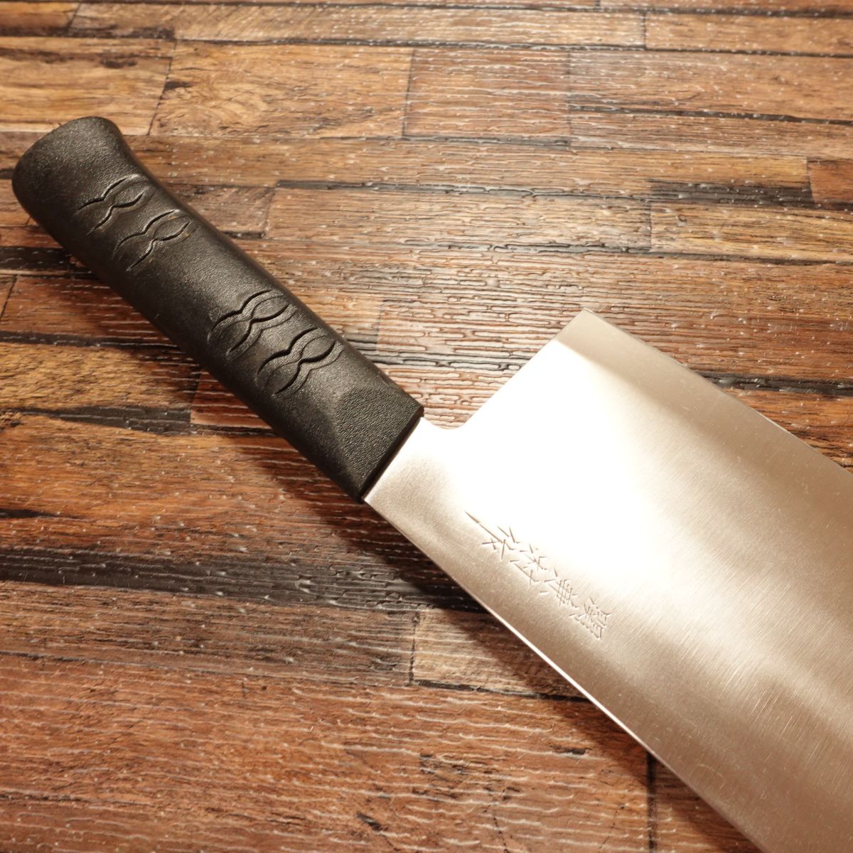 Seki Kanemura Chinese Cleaver, Sharpened, Double Bevel, Stainless Steel, Hooked Handle, 180mm