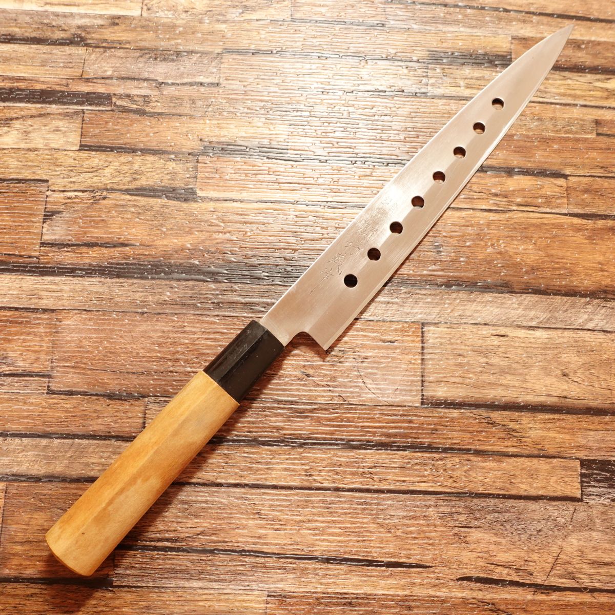 Seki Tsubazo Yanagiba Knife, Sharpened, Sashimi Knife, Perforated Blade, Stainless Steel